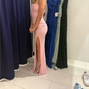 Elegant Pink Strapless Dress